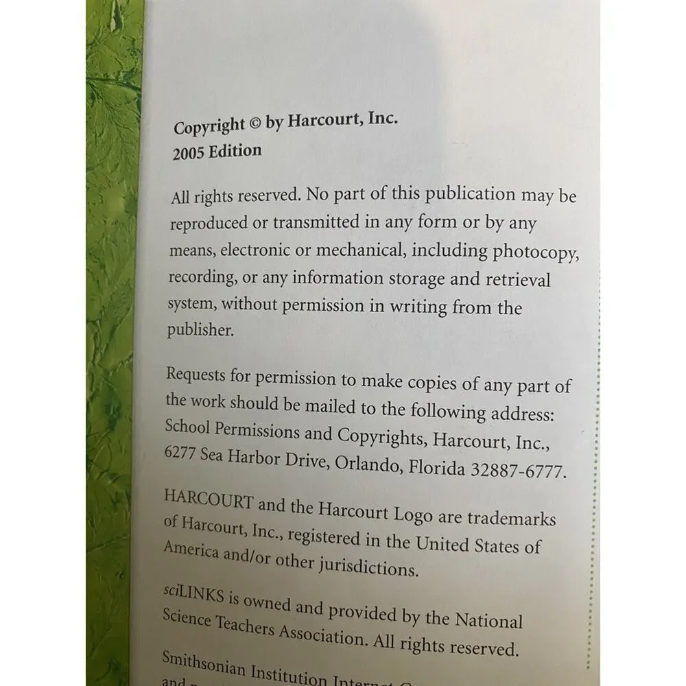Harcourt Science: 2005 Student Edition Grade 3 Physical Science HC Text Book